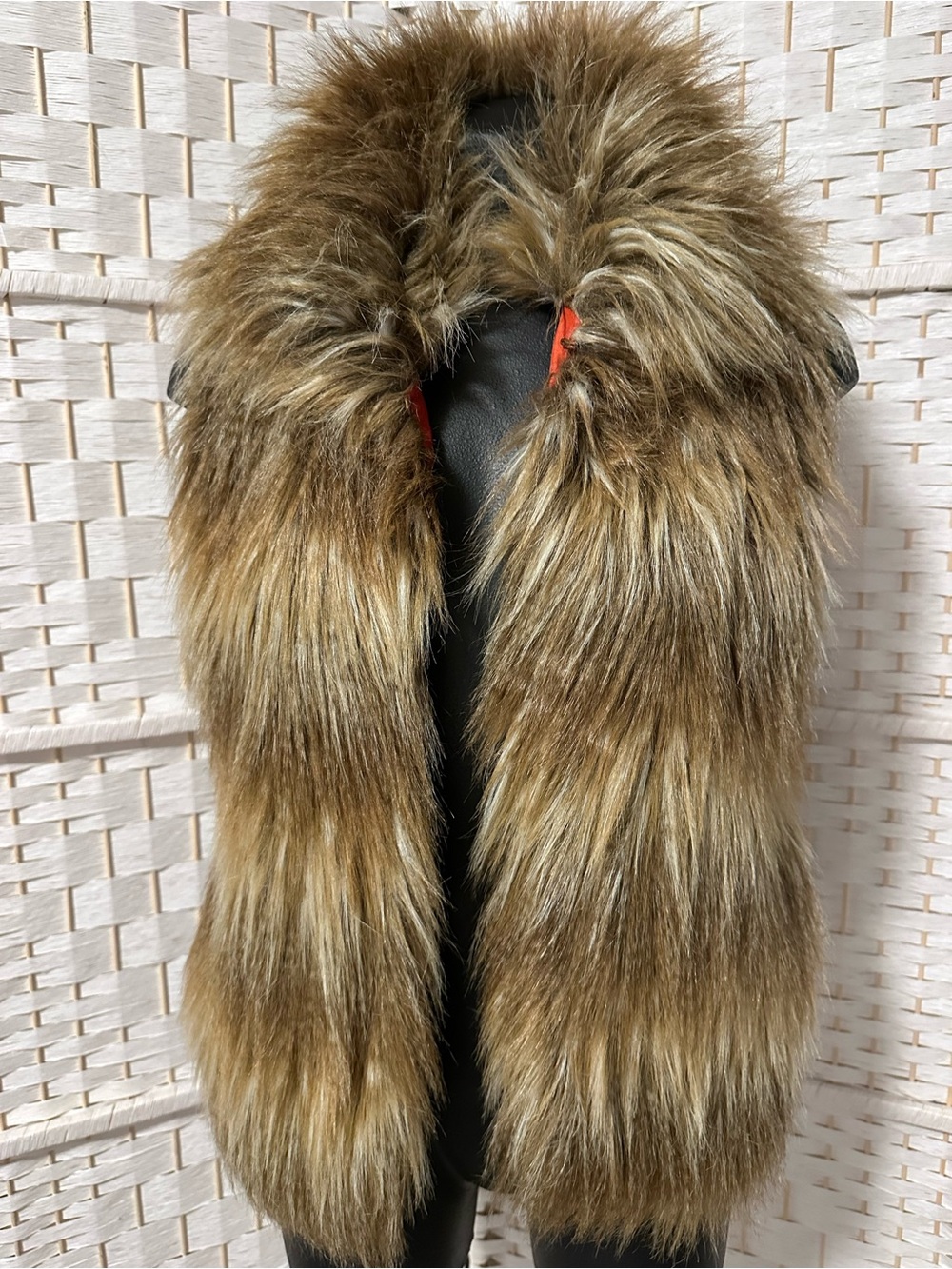 Jack by BB Dakota Orange Lined Faux Fur Trim Scarf